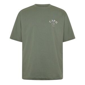 Capo Mens Beach Club Relaxed Fit T-Shirt / Olive